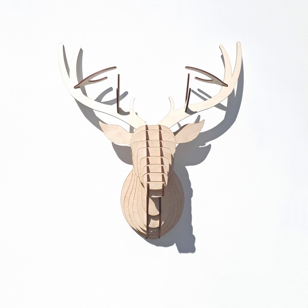 3D Stag Ply Animal Head